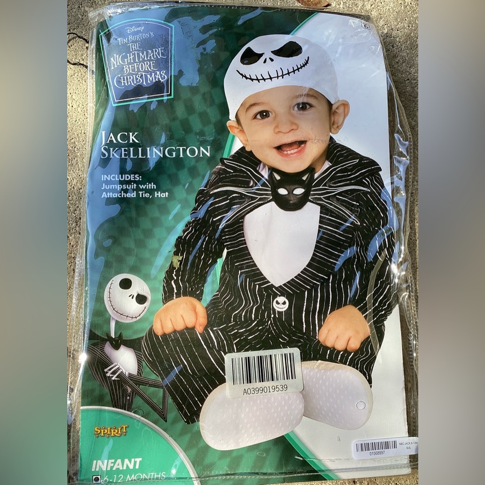Jack Skellington Baby Costume Nightmare Before Christmas Spirit Halloween 6-12m